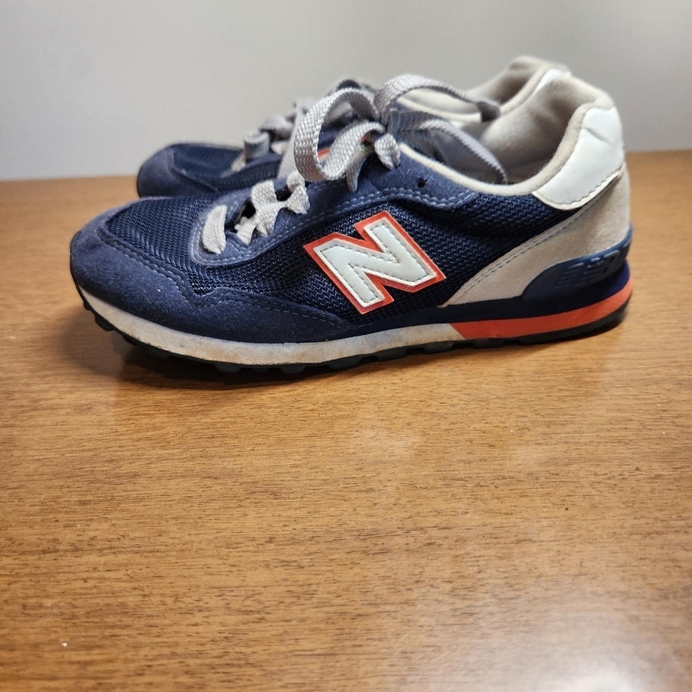 New Balance 515 Kids Sneakers Navy Blue Redish Orange  White Size 1.5